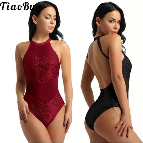 Women Ballet Leotards Mesh Gymnastics Leotards Girls Stretch Black White Ballet Bodysuit Adult Dance Costumes