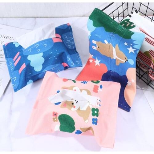 1Pc Cotton and Linen Tissue Box Napkin Holder Towels Paper Hanging Travel Car Portable Pouch Paper Cloth Bag Home Decor Boxes