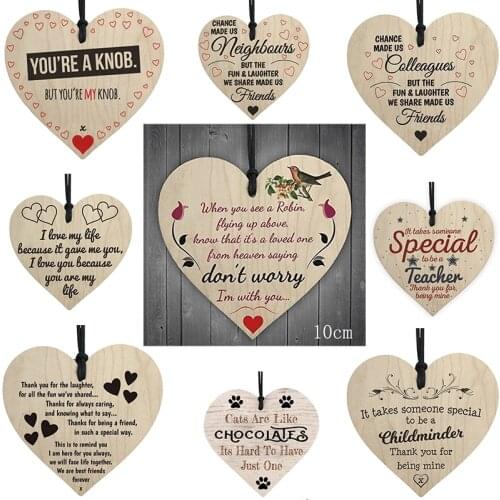 1PC love wooden diy craft accessories Christmas Chip Hanging Gift Plaque tree pendant wine bottle home decoration wood chips