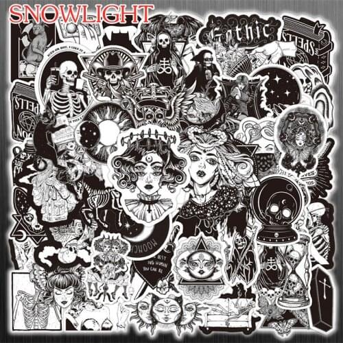 10/50 Pcs/pack Cartoon Classic Retro Gothic Terror Stickers Pvc For Laptop Phone Case Furniture Motorcycles Decals Luggage Mixed