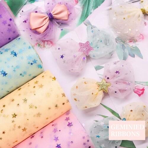 25yard 13cm Tulle Mesh Ribbon Roll Laser Multicolor Sparkle Accessories Materials For Jojo Bows Handmade DIY Sewing Crafts Deco