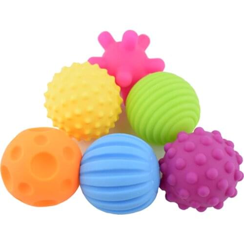 4@6 pcs Textured Multi Ball Set develop babys tactile senses toy Baby touch hand ball toys baby training ball Massage soft ball