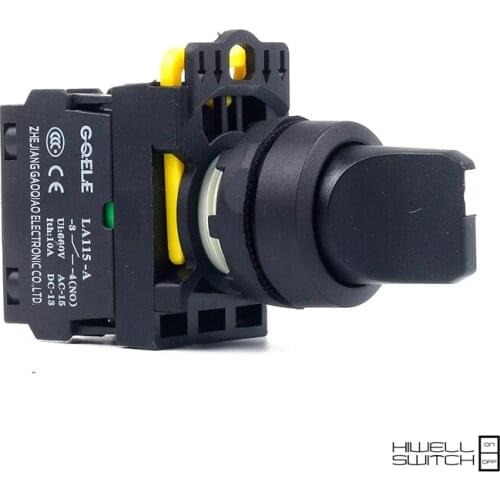 5 PCS Push button switch Selector switch Short handle 2-Position Latching IP40