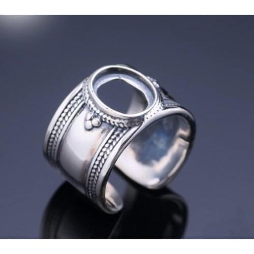 8*10mm 925 STERLING SILVER mens Semi Mount Bases Blanks base blank Pad VINTAGE ring ring Setting set jewelry gift diy A1378