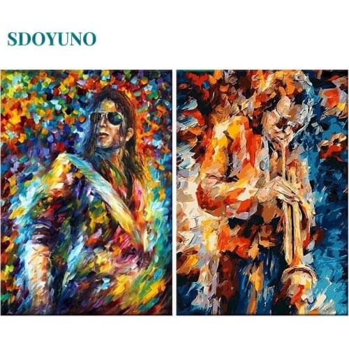 SDOYUNO 60x75cm Abstract Painting By Numbers Kits Frame Paint By Numbers DIY Figure Draw Number Handpaint Canvas Painting