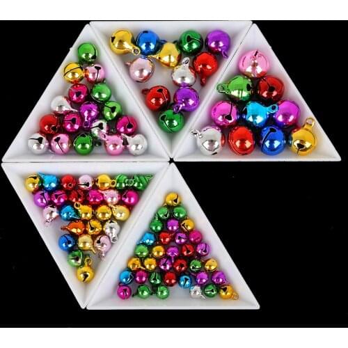 DIY Crafts Accessories 6mm-14mm Christmas Bells Mix Colors Loose Beads Small Jingle Bells Christmas Decoration Gift