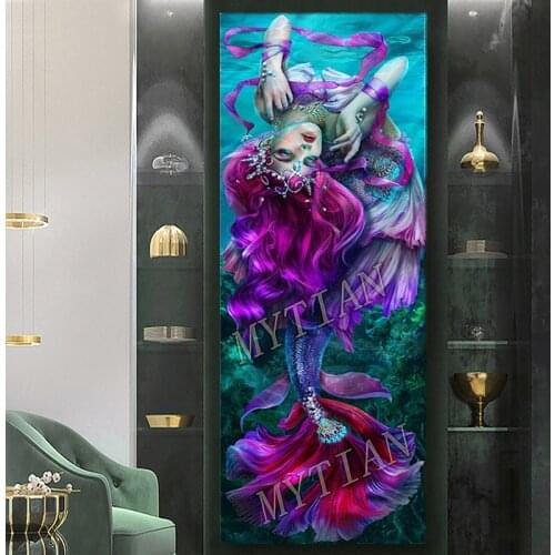 Large size Full Square/round 5D Diamond Painting Fantasy mermaid arts Embroidery Pattern Cross Stitch kits Mosaic room decor