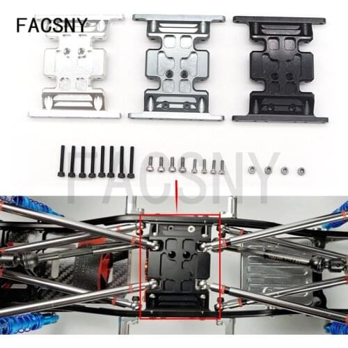 Anodized Aluminum Skid Plate Transmission Mount for 1/10 RC Crawler SCX10 90022 90028 Upgrade Parts