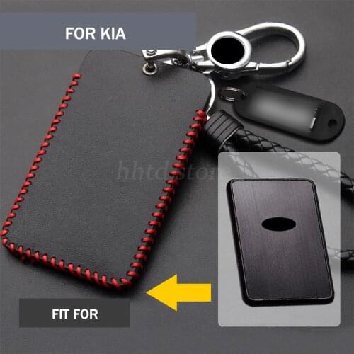 Genuine Leather Remote Start Card Car Key Case Cover Fob Shell Protector Holder Auto Accessories For Kia K5 2017 2019