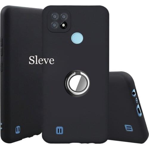 Finger Ring Holder Bracket Case For Realme C21 Soft TPU Back Lens Protection Cover For RealmeC21