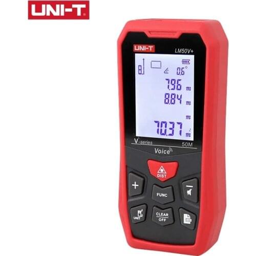UNI-T Laser Rangefinder Distance Meter Handheld Infrared Measuring Ruler Electronic Ruler Screen Backlight with Voice LM50V