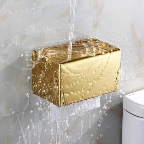 Toilet Paper Holder Gold Stainless Steel Bathroom Accessories Roll Paper Mobile Phone Rack Paper Towel Holder Toilet Tissue Box