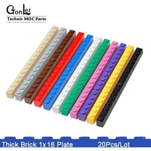 20Pcs MOC Parts 2465 Brick 1x16 Classic Piece MOC Building Block Bricks Rebrickable Educational Professional School DIY Toys