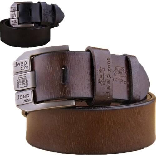 Men Genuine Leather Belt Luxury Brand Alloy Metal Pin Buckle Designer Belts Waist Strap Male for Jeans Design Cintos Masculinos