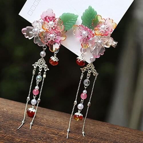 Fairy Hanfu Headdress Flower Girl Hair Clips HairpinTraditional Headdress Handmade Hair clip