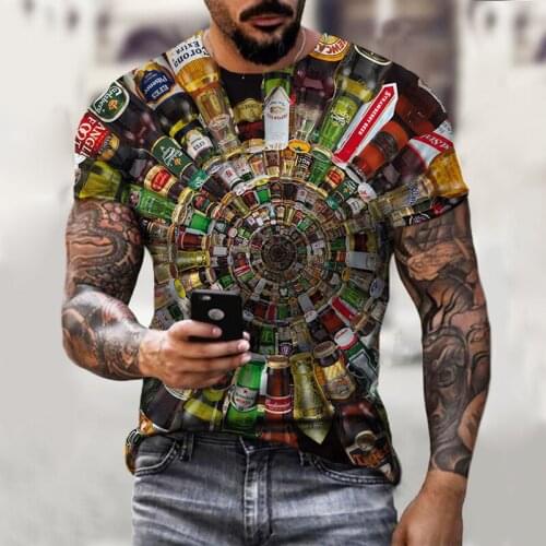 Beer Logo 2021 Oversized Vintage Clothes Streetwear Print T Shirt Tops Casual Men Women O-Neck Streetwear Trending T Shirt