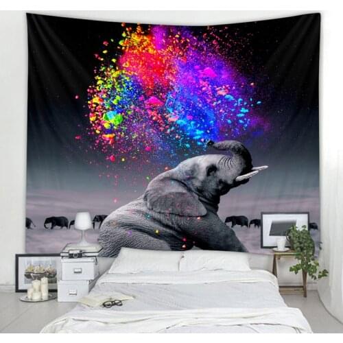 Elephant Tapestry Rainbow Art Elephant Indian Mandala Tapestry Bohemian Tapestry Hippie Psychedelic Tapiz Witchcraft Tapestry