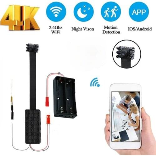 HD 4K DIY Portable WiFi Mini Camera IP Micro Cam Night vision Remote View Camcorders P2P Wireless webcam suport Hidden tf card