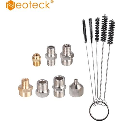 Neoteck 7pcs High quality Copper Iron Airbrush Adaptor Kit Fitting Connector Set for Compressor & Airbrush Hose Home Improement