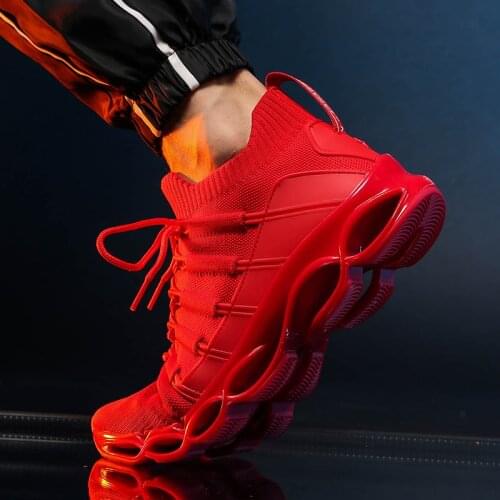 Men Shoes Sneakers Comfortable Casual Sports Shoes New Breathable Tenis Masculino Adulto Male Red Autumn Blade Large Size 50