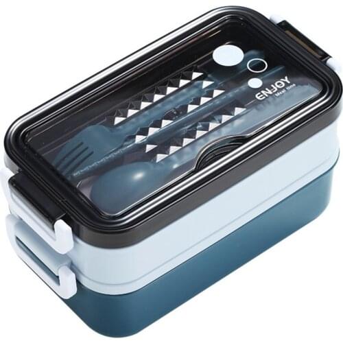 Lunch Box Microwave Heated Double Layer Container Food Storage Container For Student And Office Worker