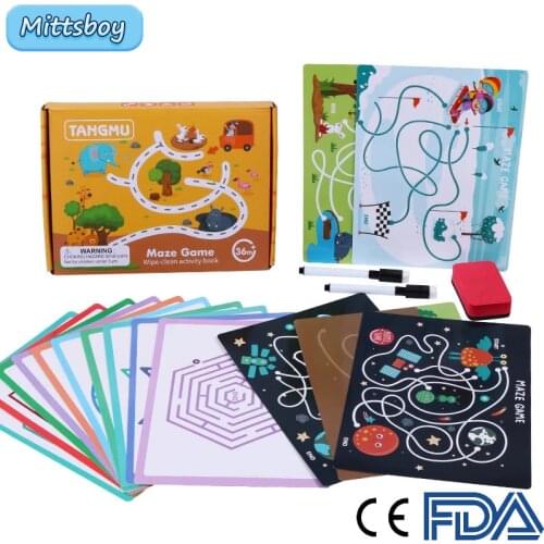 Hot Montessori Child Pen Control Writting Tablet Drawing Notebook Toys For Boy Girls Educational Toys Coordination Children Kids