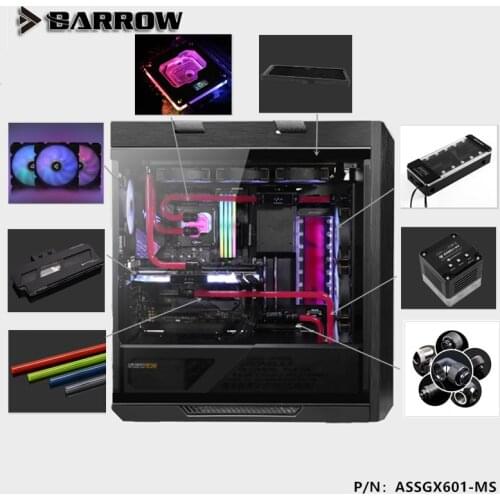 Barrow Water Cooling Kits ASSGX601-MS,Separated Hard Pipe DIY Water-cooled Package Program CPU/fittings for ASUS HELIOS Classis