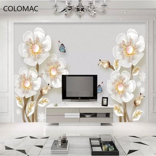 Colomac Custom 3d European Bedside Flower Wallpaper Modern Living Room Decoration Mural Interior for Home Decor Drop Shopping