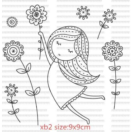 Girl Transparent Clear Silicone Stamps For DIY Scrapbooking Card Making Photo Album Decorative Beaux Cadeaux Texte Stempel