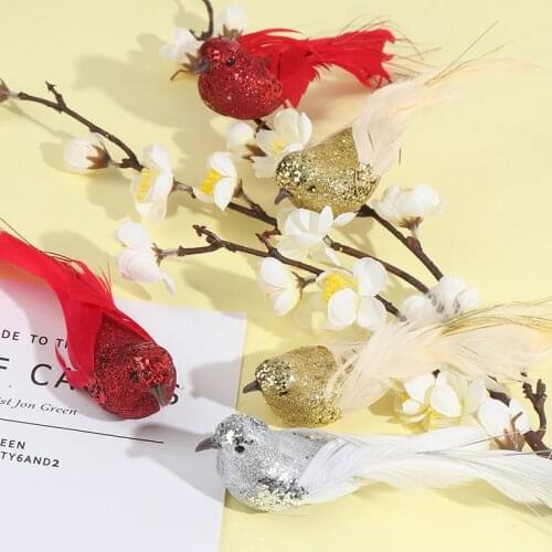 Feathered Glitter Bird Tree Clip On Diy Home Ornament Party Decorations
