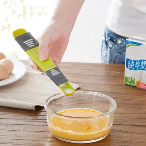 1pcs Adjustable Measure Cup Double Head Eight Scale Measuring Spoons Coffee Powder Spoon Baking Tool Kitchen Accessories
