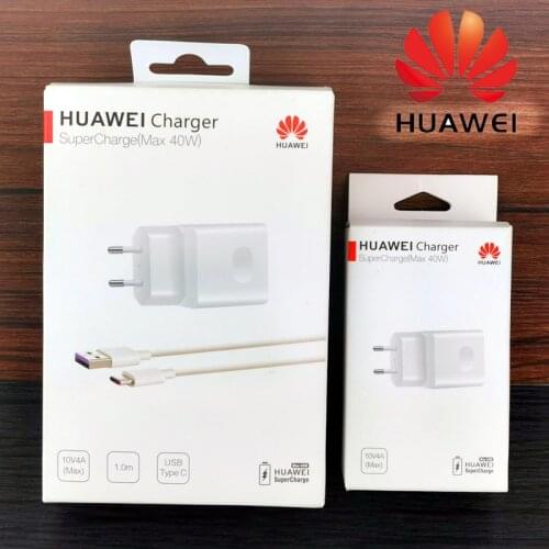 40W EU Huawei Supercharge Charger Original Fast Charge Wall Adapter 5A Usb Type-C Cable For P40 Lite P30 P20 Pro Mate 40 30 20