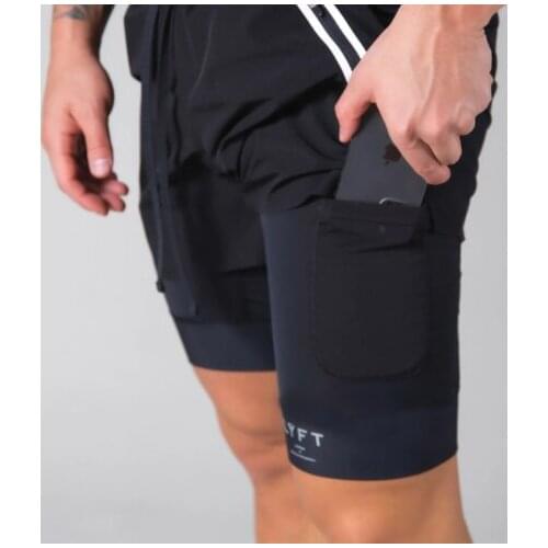 New Running Shorts Men Fitness Gym Training Sport Shorts Quick Dry Workout Gym Jogging 2 In 1Double Deck Summer Men Shorts Pants