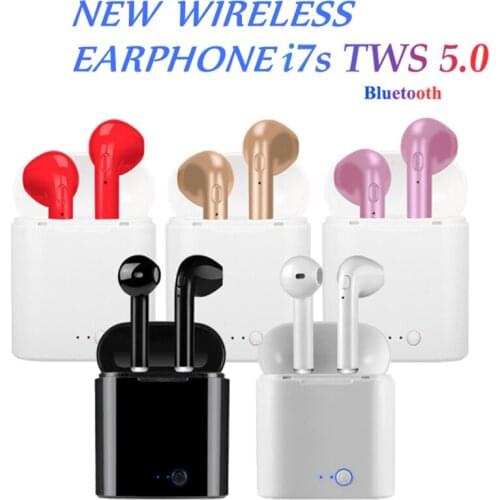 I7s Tws Wireless Bluetooth Earphones Stereo Bass Earphone Earbuds Sport Headset with Charging Box for iPhone Xiaomi Huawei