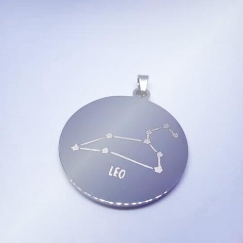 Geometry stainless steel star 12 Horoscope Zodiac Sign Pendant Necklace Aries Leo 12 Constellations Men Women gift Jewelry