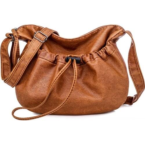 New Vintage Crossbody Bags For Women Soft Leather Shoulder Bag Pu Large Cross Body Messenger Bags Travel Female Handbag