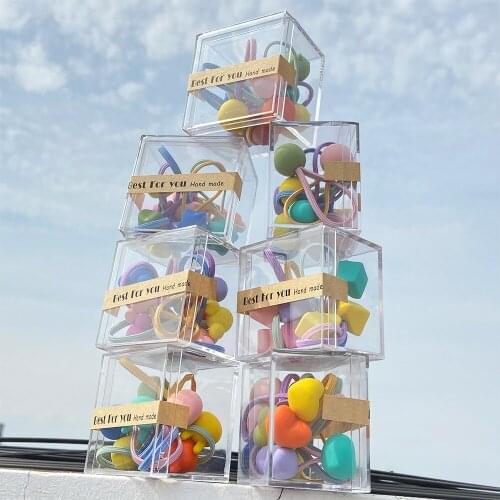 Candy Elastic Hair Band For Women Girls New 2020 Fashion Ponytail Kids Hair Rings With Box Christmas Hair Jewelry