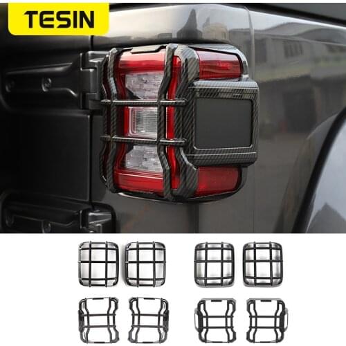 TESIN Lamp Hoods For Jeep Wrangler JL Car Tail Light Cover Rear Lamp Guards Protector Accessories For Jeep Wrangler JL 2018 Up