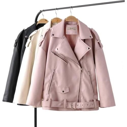 Brand Motorcycle PU Leather Jacket Women Winter And Autumn New Fashion Coat 3 Color Zipper Outerwear jacket New Novel Coat HOT