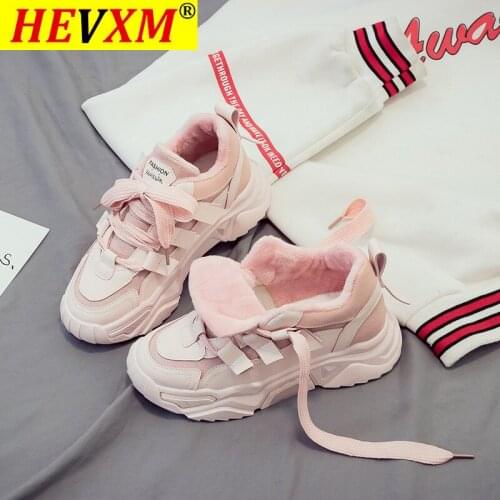 Women shoes fur sneakers high quality women chunky shoes winter Woman Comfort Ladies Wedge Sneakers