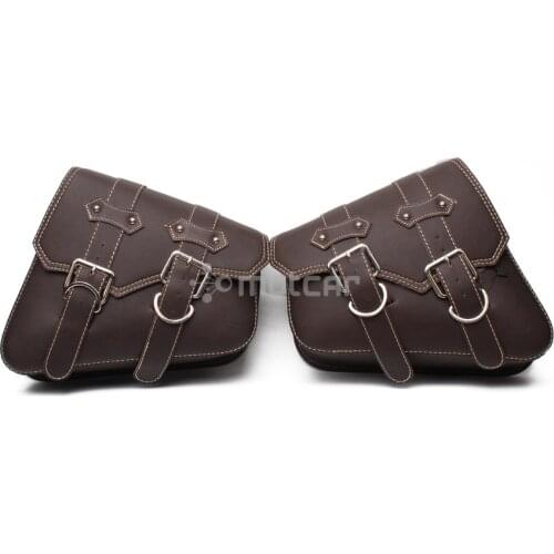 1pair Motorcycle Bag PU Leather Side Saddle Bags Storage Tool Pouches Luggage Bag Universal For Harley Honda Yamaha Suzuki