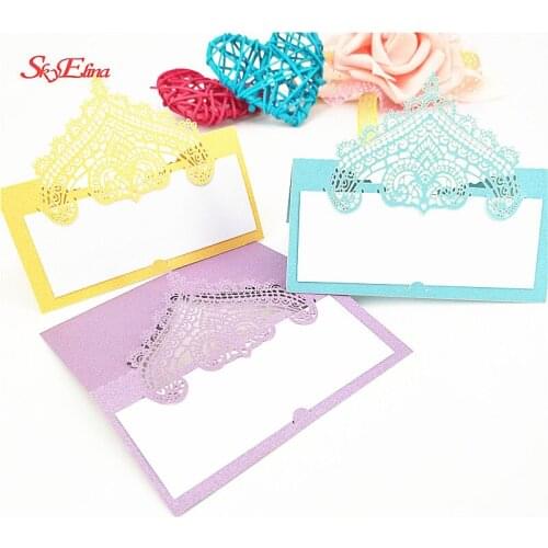 10pcs Laser Cut Elegant Table Name Hollow Paper Place Seat Card Wedding Invitation Party Wedding Table Decoration 7z