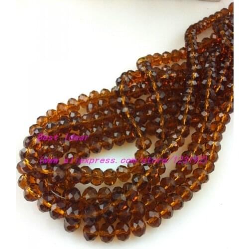 1000 Pcs Deep Brown color Cut Faceted Crystal Glass Rondelle Spacer Beads 4x3mm,Free Shipping