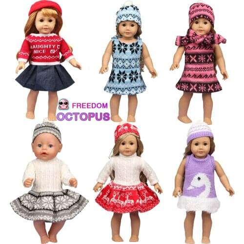 18 Inch American Doll Cotton Rope&Wool Clothes Set CuteClothes Suit Out Fit For 43cm Reborn Baby Dolls Festival Gift Panties