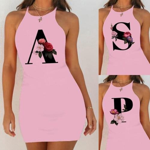 2020 Sexy Nightie Sexy Night Dress Summer Dress Sleepwear Nightgown Sleepshirts Women Alphabet Print Pink Slim Pack Hipnightwear