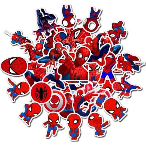 35pcs Marvel Superhero Stickers Spiderman Graffiti Waterproof Skateboard Stickers Personalized Luggage Decoration Children Gift