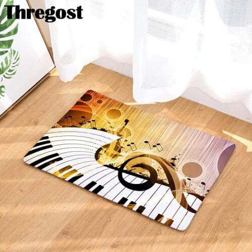 Piano Keyboard Music Note 3D Carpet Home Decoration Door Mat Memory Foam Rugs Flannel Bathroom Mats Doormat Indoor Entrance Mat