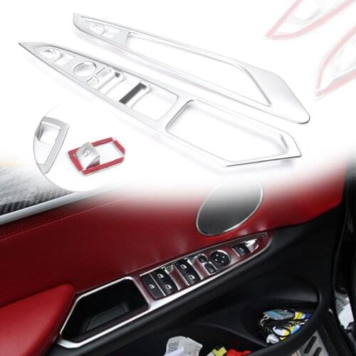 4Pcs Chrome Car Door Window Lift Switch Cover Trim Replacement Fit for BMW X5 F15 X6 F16 2015