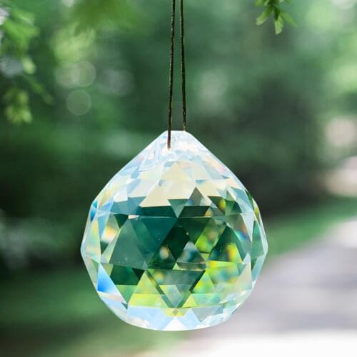 1PC Transparent Crystal Ball Paperweight Centerpiece Crystal Prism Chandelier Suncatcher Decor Shade Wind Curtain Accessory 50MM