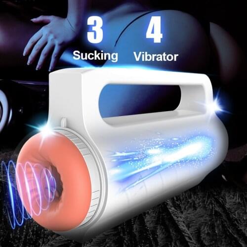 7 Speeds Masturbator Cup Real Vagina Adult Sucking Climax Pussy Male Masturbators Electric Blowjob Sex Toys for Men sex shop